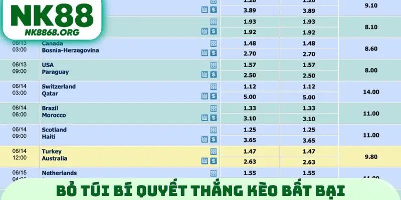 Bỏ túi bí quyết thắng kèo bất bại