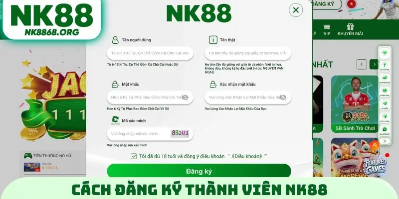 Cách đăng ký thành viên NK88